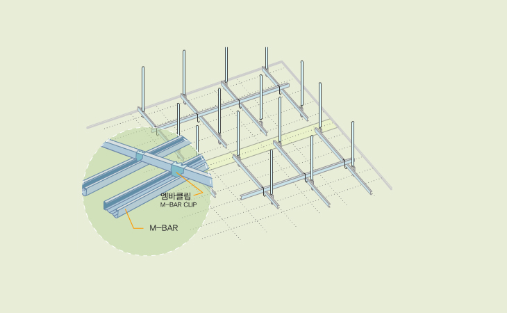 07. 300mm 간격으로 M-BAR 설치합니다.